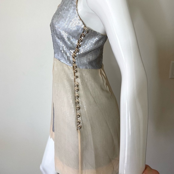 Sheri  Bodell Sequin Chiffon Halter Dress Small SZ 6 - Picture 4 of 16